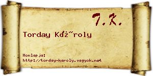 Torday Károly névjegykártya