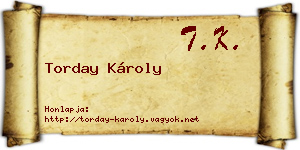 Torday Károly névjegykártya