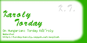 karoly torday business card